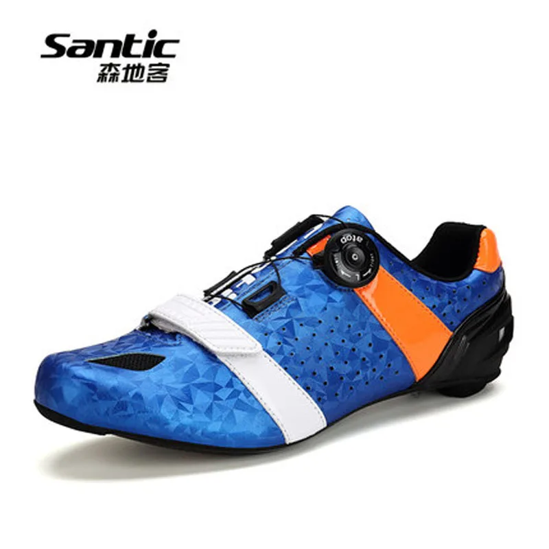 

SANTIC Men Summer Cycling Mtb Bicycle Shoes Ultralight Moutain Bike Breathable Carbon Fiber Lock Shoe Pro Team Racing Shoes Blue
