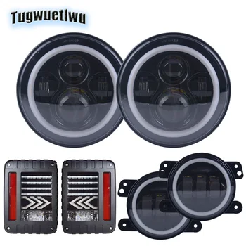 

Most popular 7inch LED Headlight 4inch led fog light with drl turn signal led rear stop brake lamps tail light for jeep wrangler