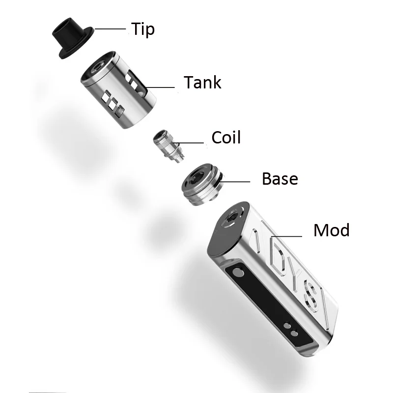 Newest DYS 80w vape kit built -in 2000mah electronic cigarette 80w box mod with 2.0ml atomizer hookah vaper smoking vaporizer