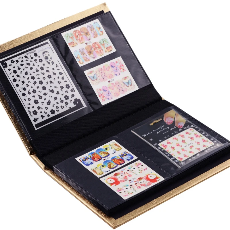 

3D Nail Sticker Water Decal Collecting Albums Storage Large 30 Pages Holder Nail Art Display Showing Book Container Tool DIY