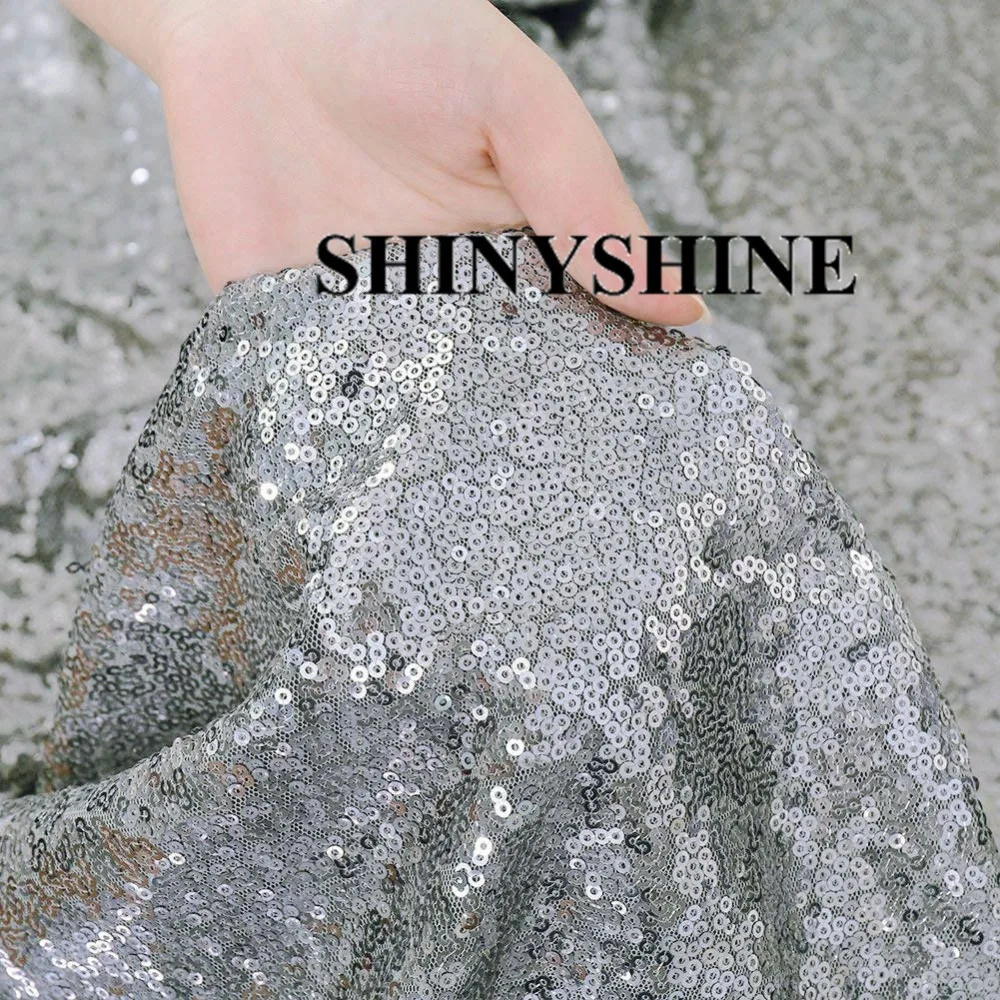 Серая блестящая ткань 3 мм сетка по метру для изготовления одежды | Ткань -32951422244