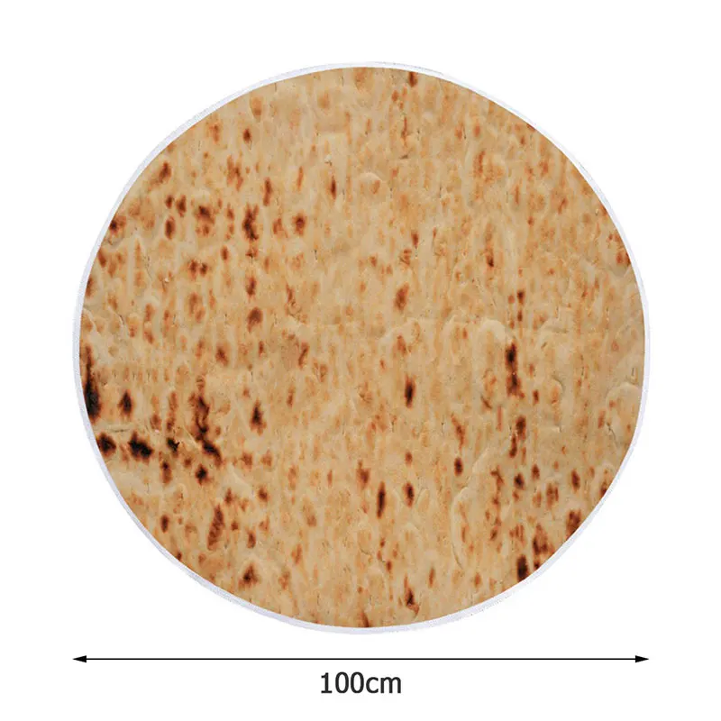 Одеяло Tortilla, комфортное одеяло для еды, одеяло для закусок, одеяло с узором Tortilla, квадратная форма для автомобиля, офиса - Цвет: Polyester 100cm