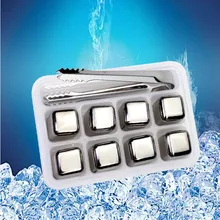 8 шт Нержавеющая сталь кубики льда многоразовые охлаждения камни для виски вино сохранить ваш напиток холодным дольше, SGS тест проходят