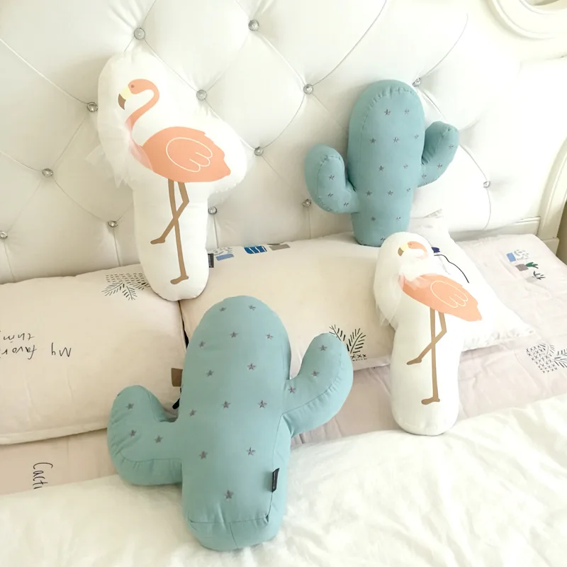 

New Summer Simple Flamingo Cactus Cartoon Cushion Home Decorative Pillows Cute Baby Pillows Sleep Toys Stuffed Plush Dolls Gifts