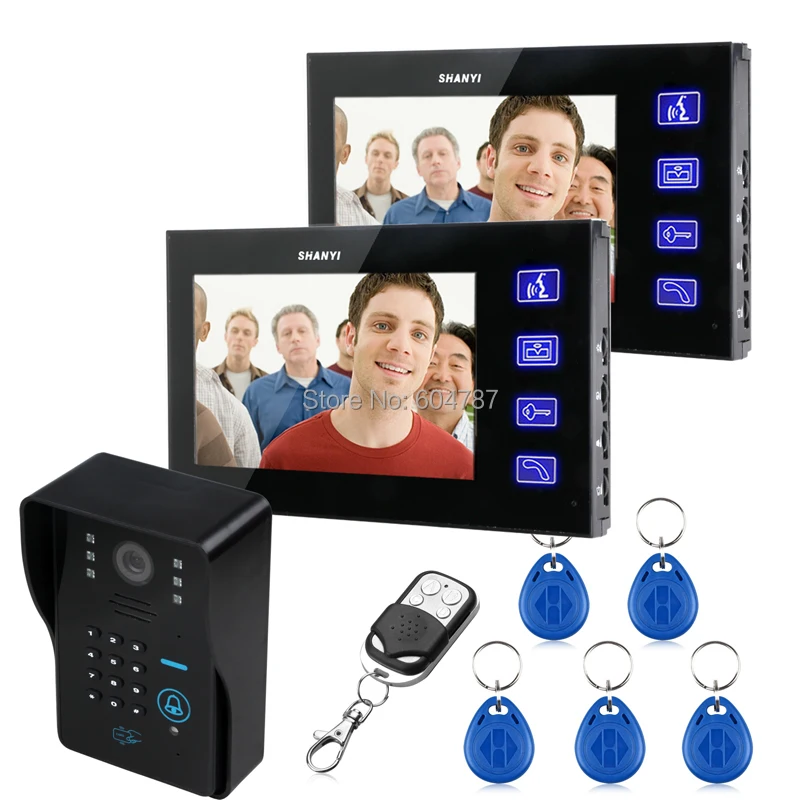 7\ LCD Video Door Phone bells Intercom Keyfobs IR Camera Code Keypad Remote+Switch 1V2 7\ LCD Video Door Phone bells Intercom Keyfobs IR Camera Code Keypad Remote+Switch 1V2