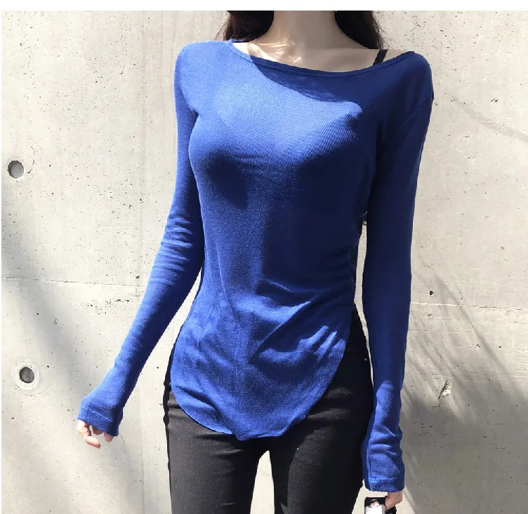BUYSD Женская летняя сексуальная потрясающая Взрывная модель через S маленькая Талия подкладка обтягивающая футболка - Цвет: as photo color