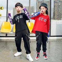 Детская одежда в стиле хип-хоп; толстовка; топ для бега; повседневные штаны для девочек и мальчиков; танцевальные костюмы; одежда для бальных танцев