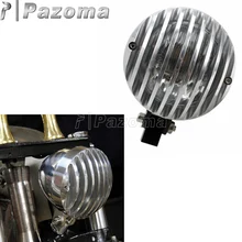 Motorcycle Front Retro Headlight Custom Grille Head Lamp Street Bikes for Harley Sportster Chopper Bobber Cafe Racer Cruiser 7 inch motorcycle led headlight headlamp bulb for harley sportster cafe racer bobber cold white headlights head light lamp
