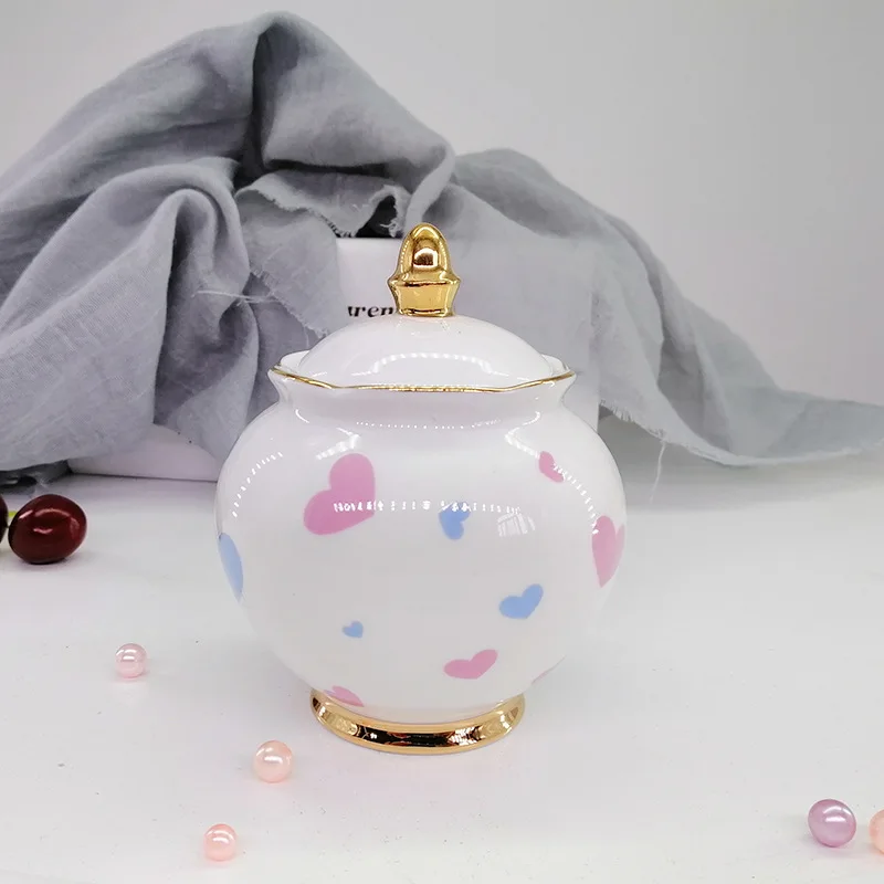 Love Sugar Pot 1 шт., скандинавский роскошный фарфоровый чайный горшок, чайный поднос, сахарный горшок, молочный кувшин, кофейная кружка, чашка, блюдце, набор, свадебный подарок - Цвет: Love Sugar Pot