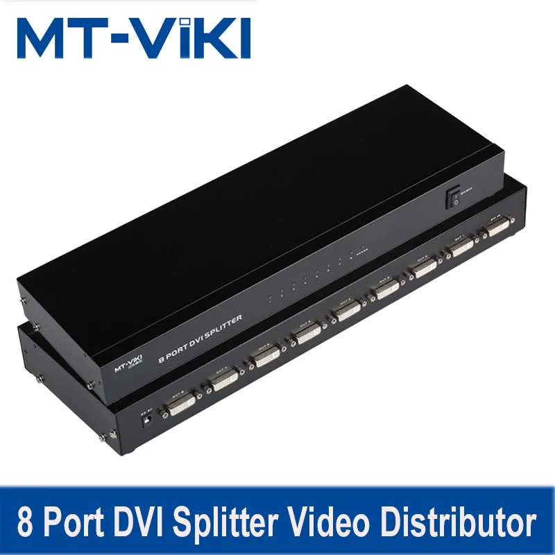 MT-Viki 8 портов DVI разветвитель коробка видео дистрибьютор 1x8 совместимый 2048x1536