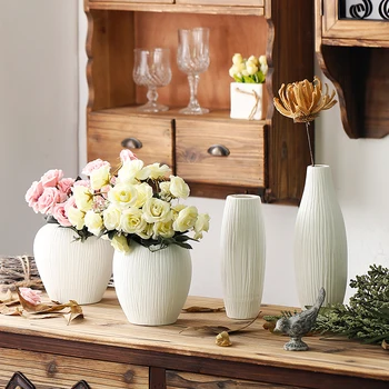 

Antique Ceramic Wedding Decorative Vase Modern White Ceramic Vase Artificial Flower TableTop Small Vase Wedding Decoration Vases