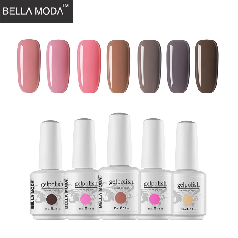 

BELLA MODA 15ml Nail Salon Kits 84 Colors Soak Off UV Gel Polish Newest Beautiful Nail Art Nail Gel