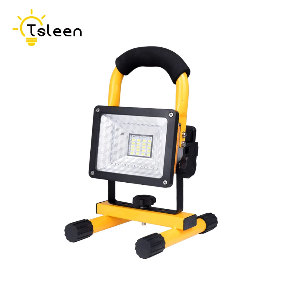 

TSLEEN Rechargeable Flood Lights 30W 24 LED Spotlight LED Flood Light Stadium Camping Car Repair Lamp +Charger+3*18650 Battery