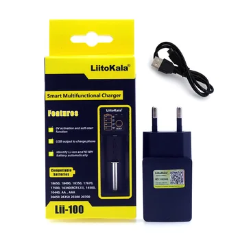 

Liitokala Lii-100 5V 1A plug 1.2V 3.7V 3.2V AA AAA 18650 18350 26650 10440 14500 16340 25500 NiMH lithium battery smart charger