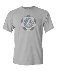 Американский футбол мяч Череп Американский флаг сублимации Мужская футболка 928
