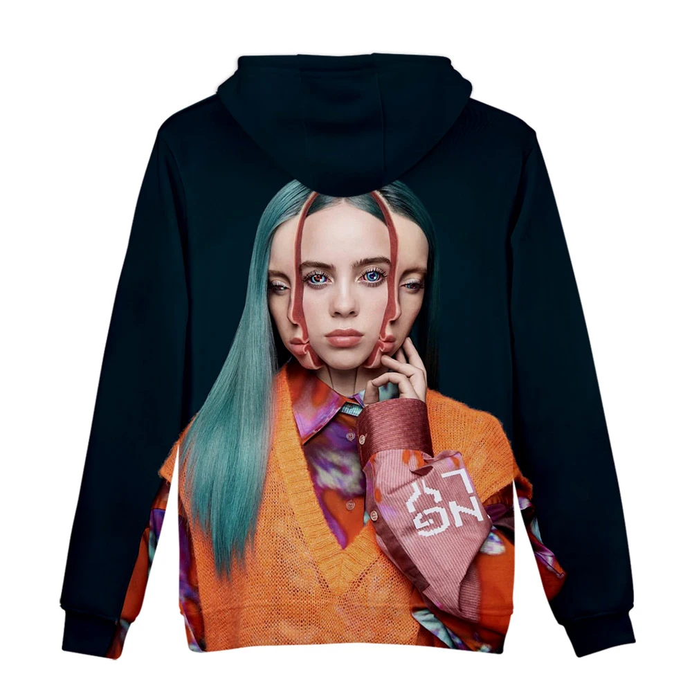 Новая Толстовка уличная billie eilish модная Толстовка мужская/wo Мужская толстовка модная певица хип-хоп унисекс толстовка с принтом Топ