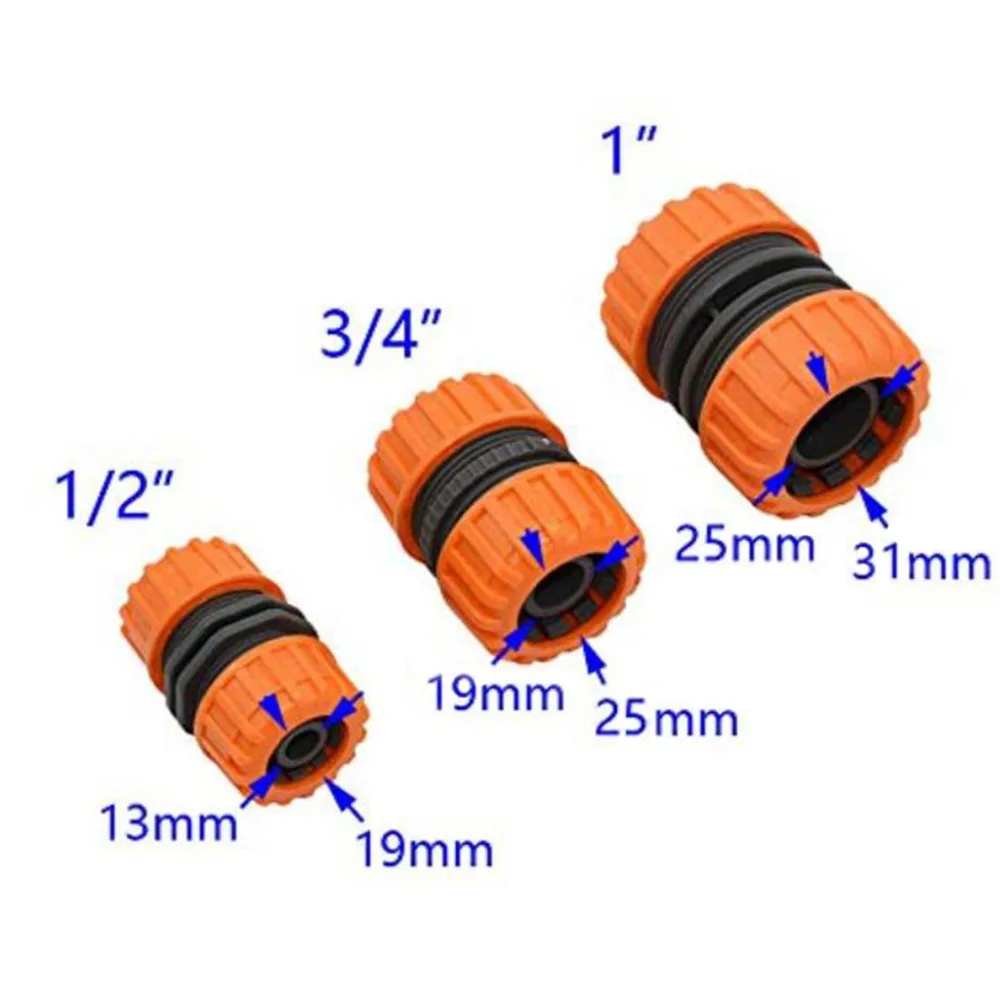 1" 1/2" 3/4" Garden Hose Repair joints Quick Fit Connectors Water Pipe Tubing Repair Connectors Watering Irrigation Connectors