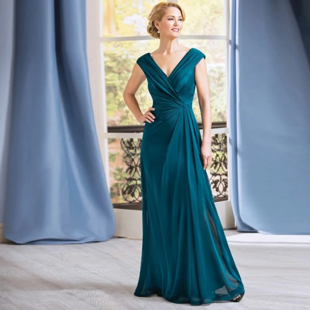 teal evening gowns with sleeves