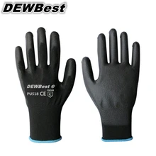DEWBest PU518 дизайн дешевая цена 13 г черные рабочие перчатки pu с покрытием ладони, рабочие перчатки, безопасность на рабочем месте 2 шт = 1 пара