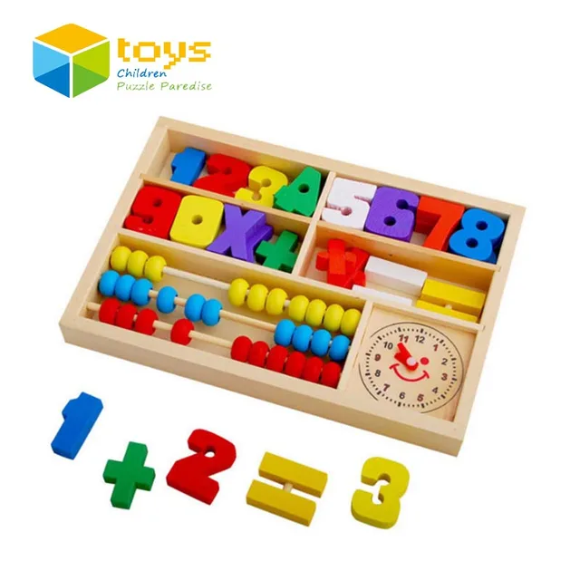 wooden mathematic abacus puzzle early educational toys for children