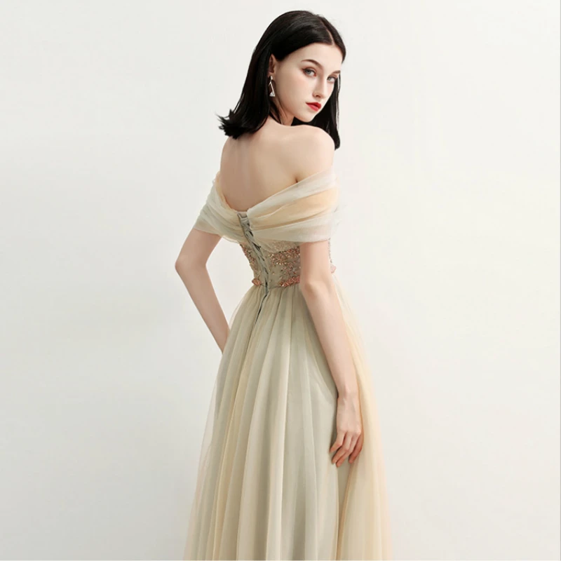 Элегантное платье с вырезом "лодочка" блестки на шнуровке Vestidos De Festa платье с открытыми плечами и открытой спиной Длинные свадебные платья свадебные праздничные платья