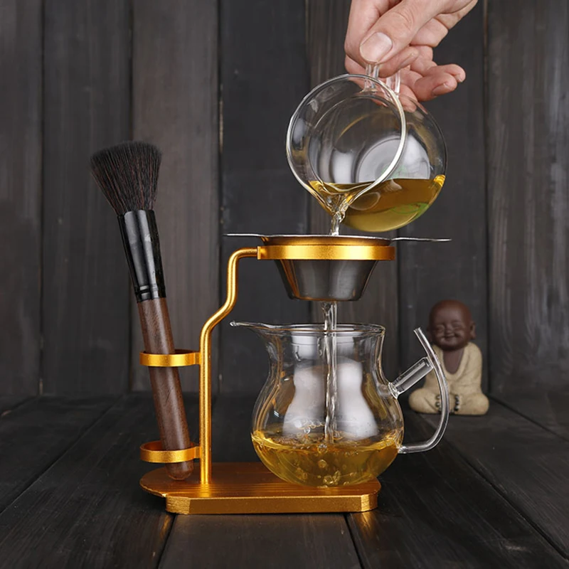 Creative Kongfu Tea tray holder infuser strainer Alloy Teapot Trivet stand Multi-function Tea Accessories Tools Easy To Make