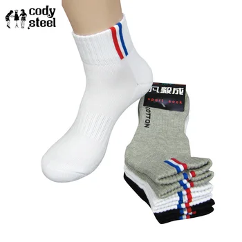 

Winter Men's Socks Fashion Two Bars Cotton Socks Man Casual Thicken In Tube Socks Men Color 3Pairs/lot=6pieces