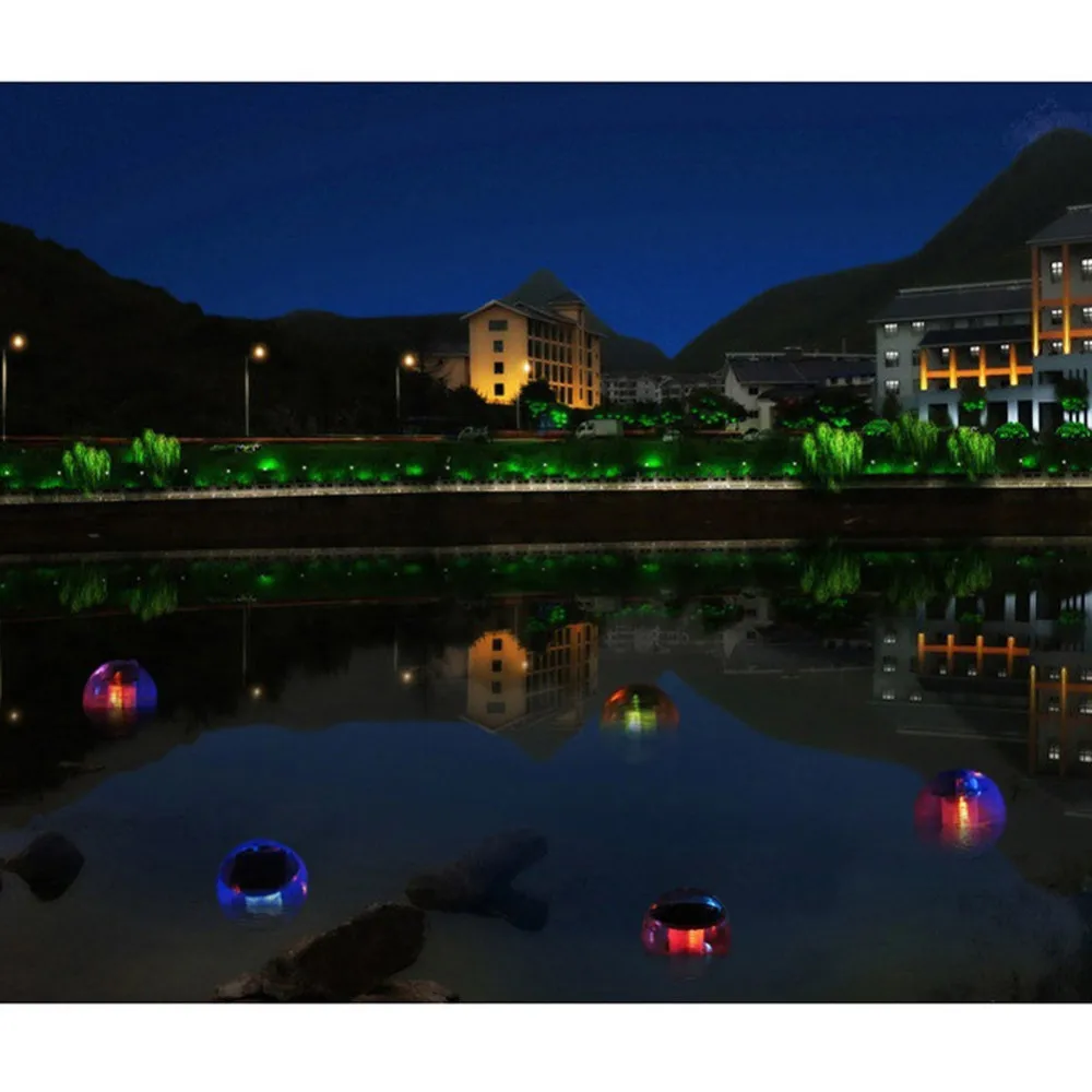 Bola de Luz Solar para Piscina Solares à Prova Mudando de Cor Lâmpada para Casa e Jardim Festa à Noite Flutuante Lagoa Água Levou Globo Piscina d' 12 Lagoa solares À Prova D' Água Mudando