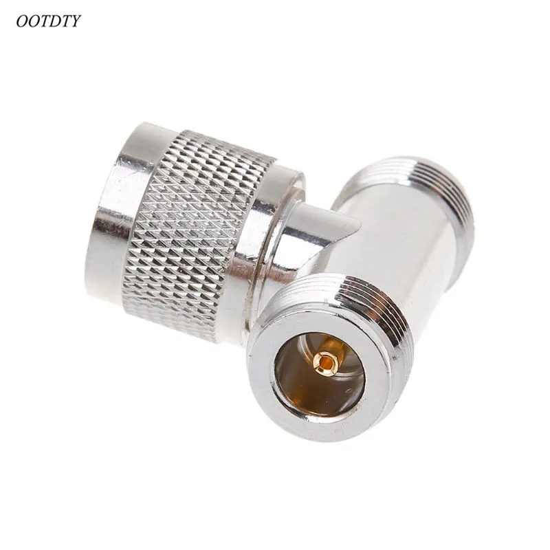 OOTDTY T Shape N Male To 2 Female Triple RF коннектор 3 полосный коаксиальный адаптер|Соединители| |