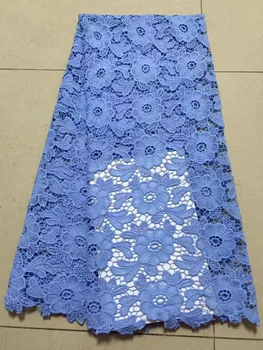 

2019 New style French net lace fabric 3D flower Water soluble African tulle mesh lace fabric high quality african lace fabric