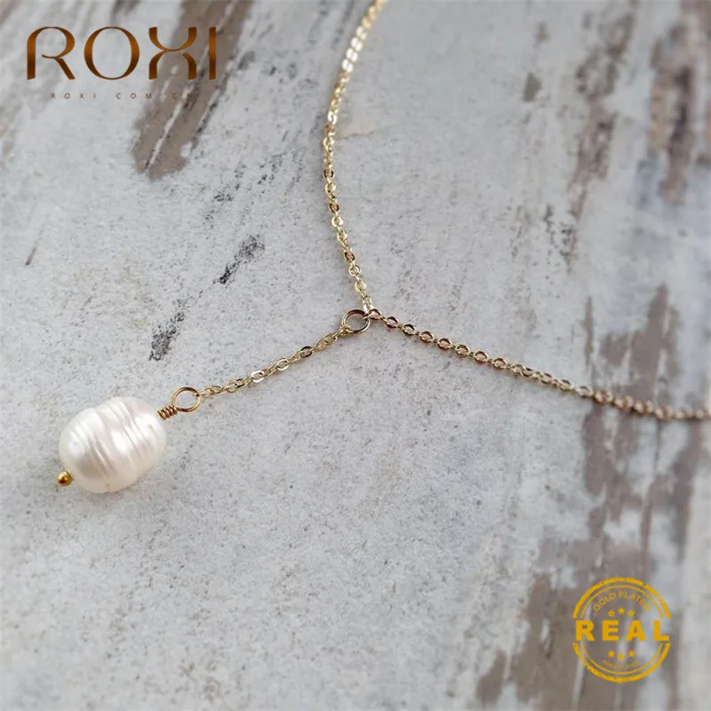 

Natural Freshwater Pearl Necklace For Women Gold Chain Necklaces Pendants Charm Baroque Pearl Bohemian Choker Necklace Collares