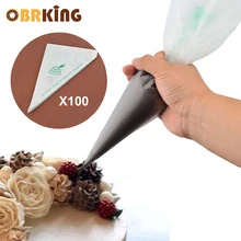OBRKING 100 шт./компл. одноразовый мешок для теста конвейерное покрытие Кондитерские сумки для украшения кексов посуда средство для выпечки торта Кондитерские инструменты