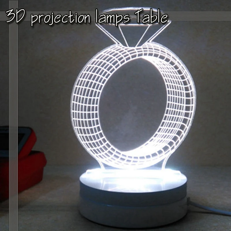 

Diamond three-dimensional light creative led night light cartoon 3D projection lamp table lamp bedside lamp decorative