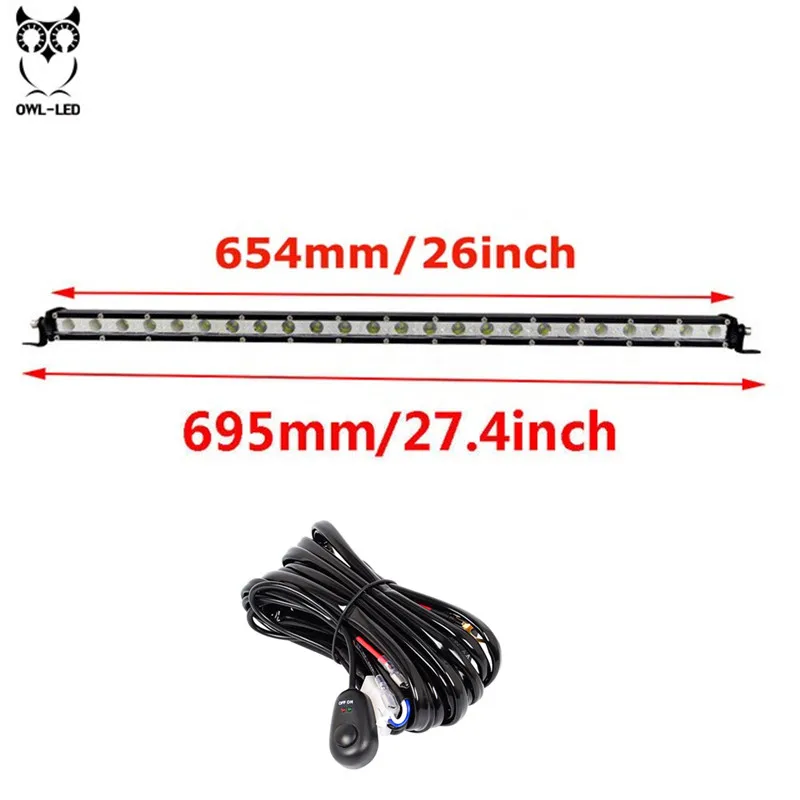 

OWL-LED 26" Straight Slim LED Light Bar Single Row 120W For SUV 4X4 ATV Off Road LED Work Light