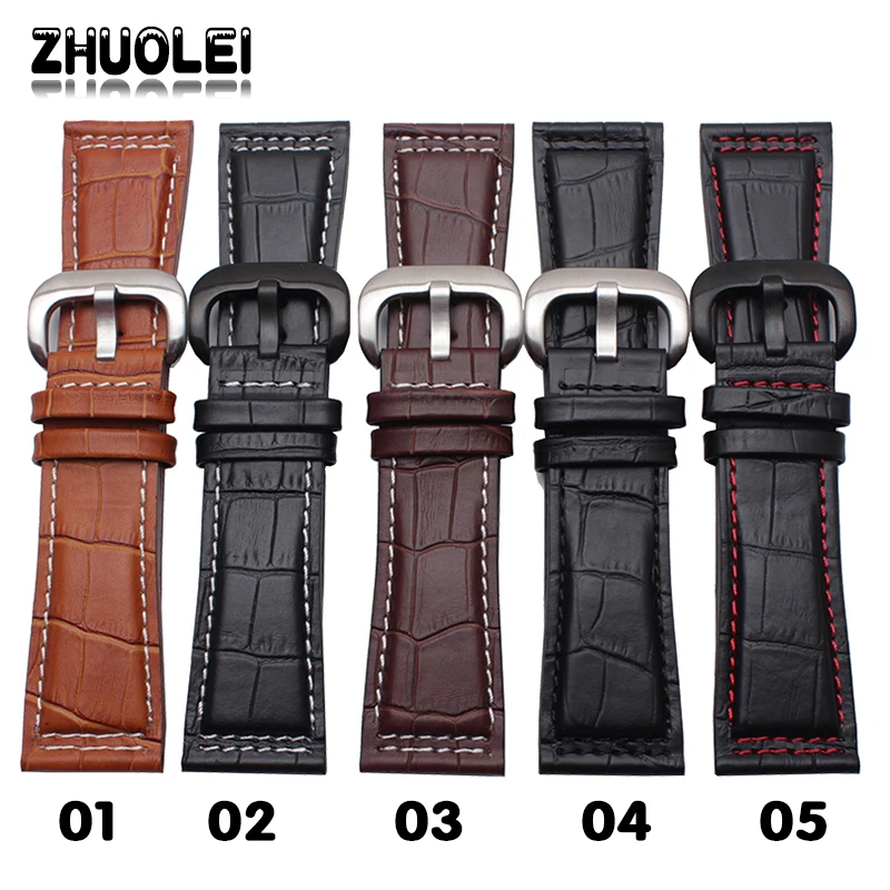 Quality Genuine Leather Watch band 28mm For Mens Replacement Leather