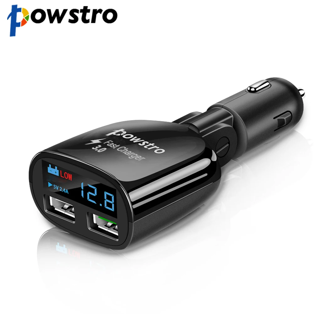 Powstro Быстрая зарядка 3,0 Автомобильное зарядное устройство двойной USB зарядное устройство для телефона настенный адаптер для путешествий 3,0+ 5 В а Предупреждение о низком напряжении