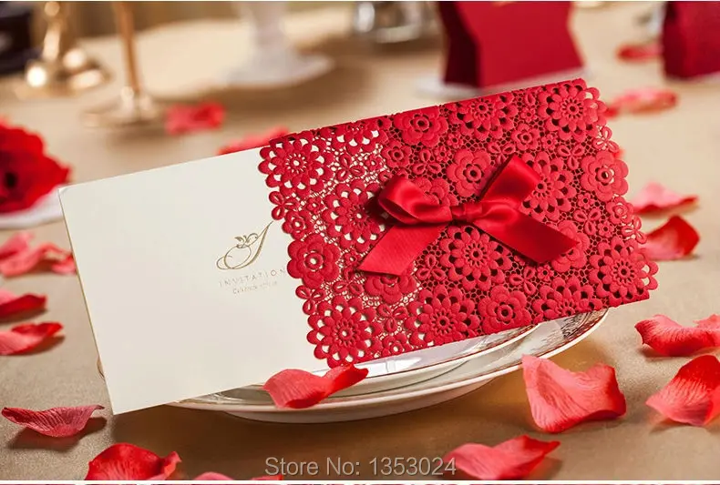 50 Pcs Convite Laser Cut Red White Wedding Invitation Card 50 Pcs Convite Laser Cut Red White Wedding Invitation Card Favors Accessories In Festive Party Supplies From Home Garden On