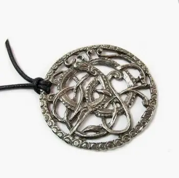

SanLan The Viking Wolf Pewter Pendant on Cord Necklace Norse Collection
