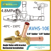 3/8 “tipo de solda válvula de fechamento do ângulo horizontal com suporte é projetado para o tipo de caixa de unidade de condensação para lutar contra as vibrações