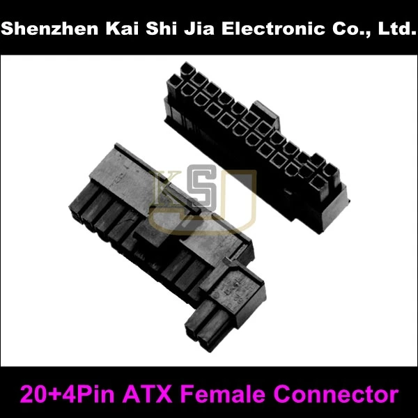 Блок питания Molex 50 шт./лот 4 2 24(20 + 4) штырьковый разъем ATX Черный для блока