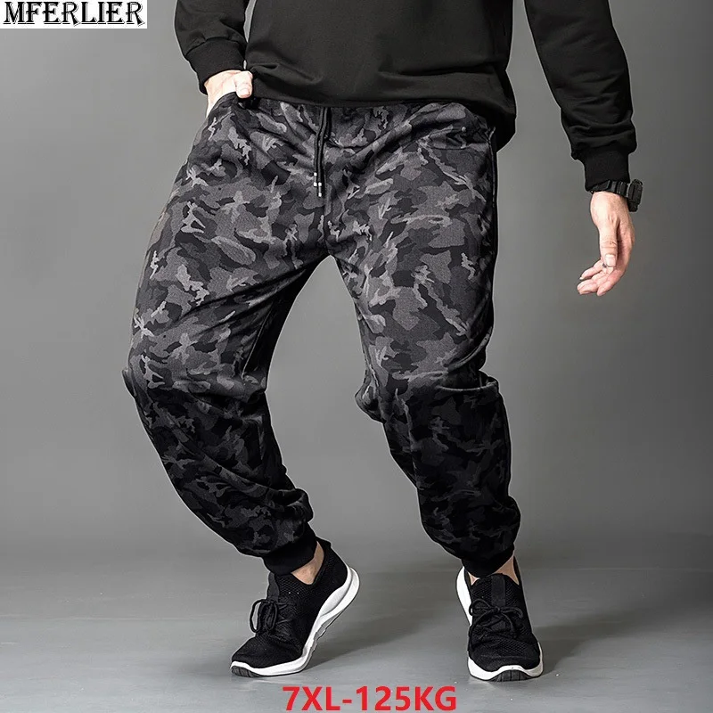 

autumn casual Camouflage pants Men Large sizes big pencil pants cotton winter plus size sportwear streetwear 7XL stretch Pants