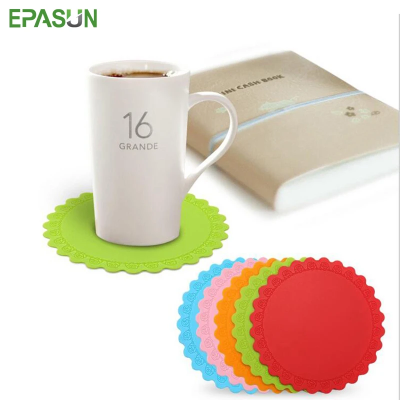 EPASUN Non slip Cup Pad Silicone Table Mat Cushion Placemat Coaster Heat Resistant Pot Holder