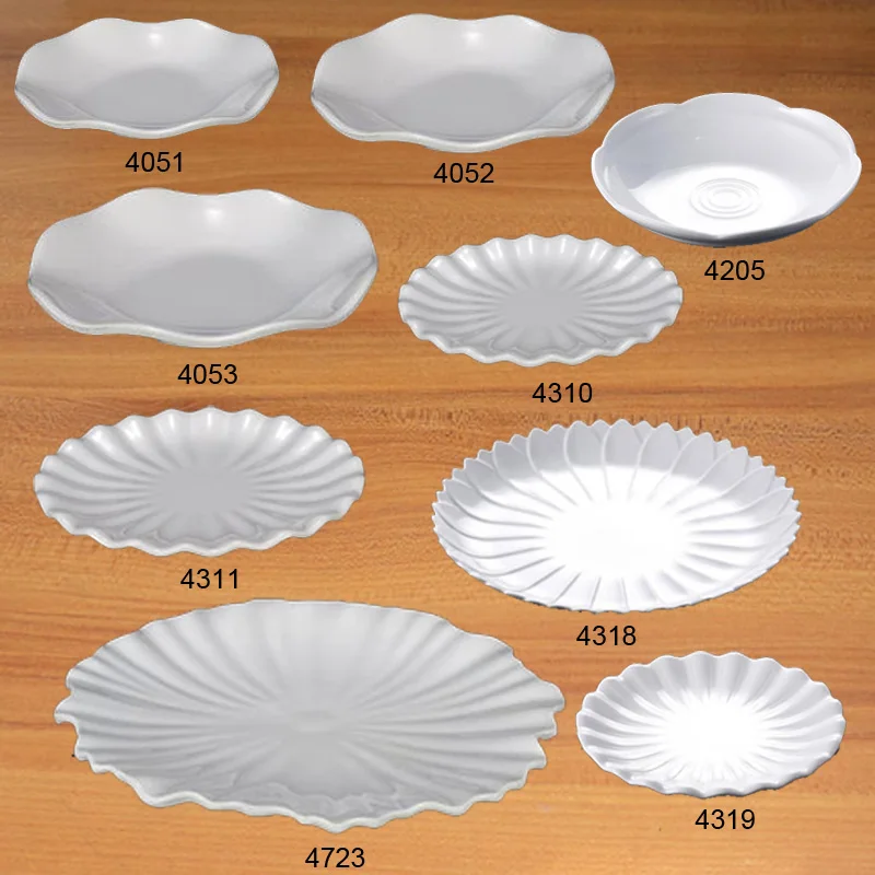 

New Fashion Melamine Dinnerware Dinner Plates Corrugated Round Plate With Chain Restaurant A5 Melamine Plates Melamine Tableware