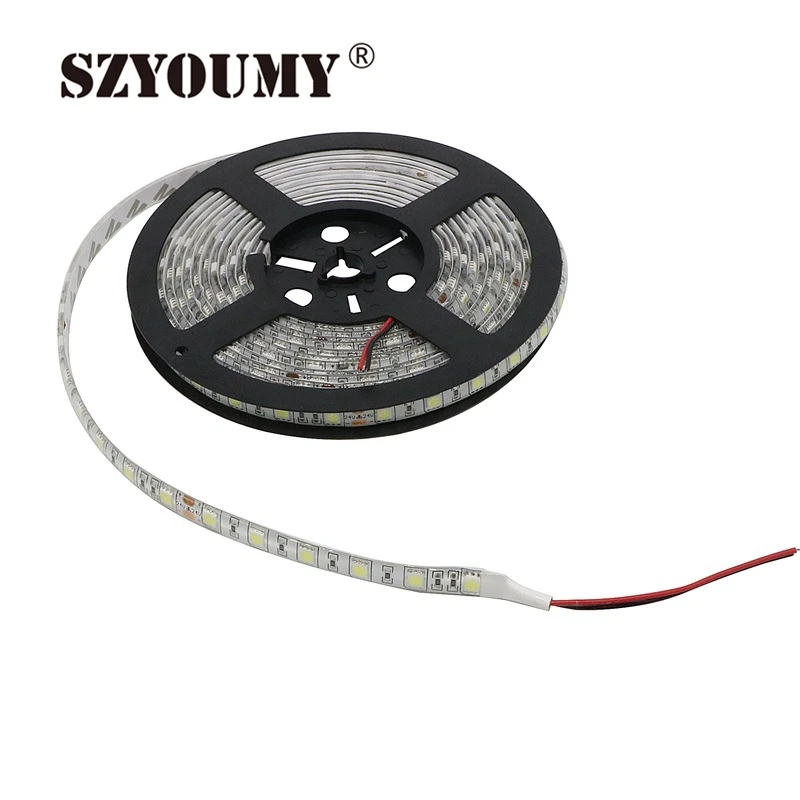 cheap SZYOUMY Led 24V SMD Waterproof Led Strip 5050 Flexible Light 5m 300leds IP65 Warm White Blue Red Green Yellow RGB Led