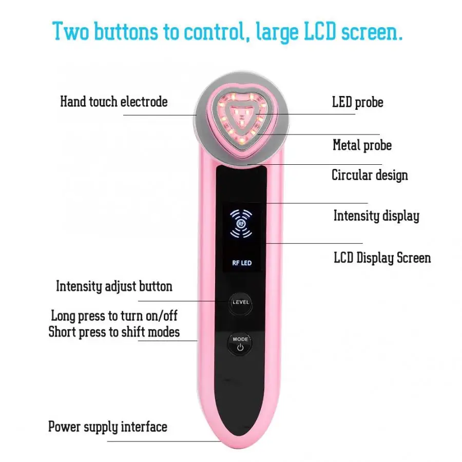Прибор для ухода за кожей EMS светодиодный Фотон терапия ионы устройство для очистки морщин Удаление лица лифтинг массаж Релаксация