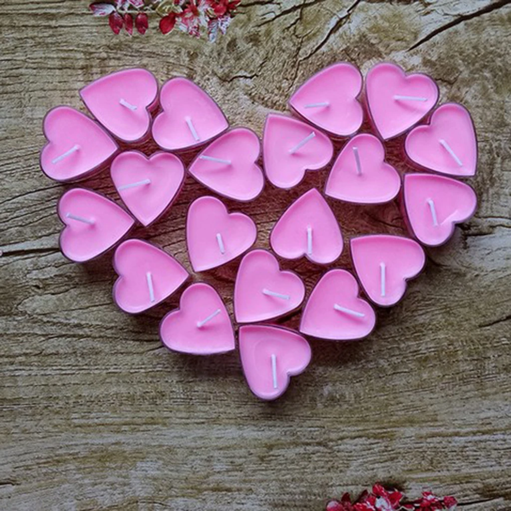 1 Set Candles Making Supplies -Heart Shape Box/Case, Cotton Wicks With Base, Clear Jelly Wax, Pigments-Diy Romantic Candle Kit