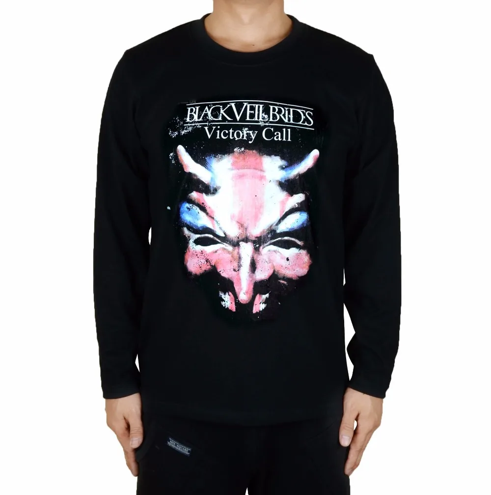 

12 designs Vintage Black Veil Brides Rock Brand long sleeve shirt heavy Dark Metal Cotton Tee skateboard England flag mask