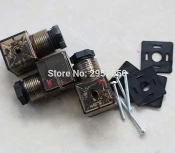 

Free Shipping 10PCS DIN Connector Box With Screw And Gasket Solenoids Coil Connector DIN43650A Led Indicator for AC voltage
