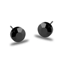 Nueva moda de un par de la forma redonda negro / blanco de alta tecnología de Stud pendientes para hombre o mujer envío gratis