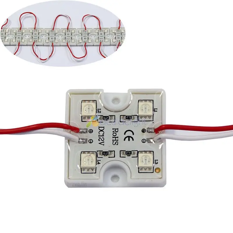 100 шт. 5050 SMD 4D светодиодный модуль холодный белый теплый красный синий зеленый RGB